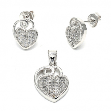 Hot Sales 925 Sterling Silver Jewelry Set Heart Earrings Pendants